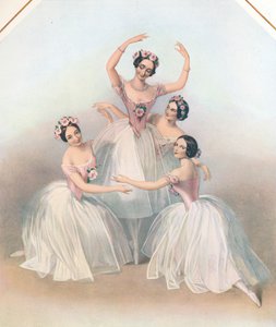 De beroemde Pas De Quatre: gecomponeerd door Jules Perrot, c1850