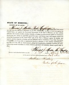 Loyaliteitseed van Thomas J. Madden uit Missouri, County of St. Louis door T.J. Madden
