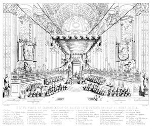 Heiligverklaring van Heiligen in de Sint-Pieterskerk, Rome, 1712