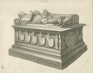 Penkridge Church - Graf van [Sir Edward Littleton]: sepia tekening, nd [eind 18e eeuw]