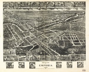 Vogelvlucht van Emporia, Virginia 1907 door T. M. Fowler