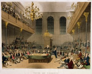 Interieur van het Lagerhuis, uit Ackermann