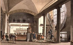 De Hal van de Veilingmarkt door T. and Pugin A.C. Rowlandson