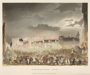 Bartholomew Fair door T. & Pugin A.C. (1762 1832) (after) Rowlandson