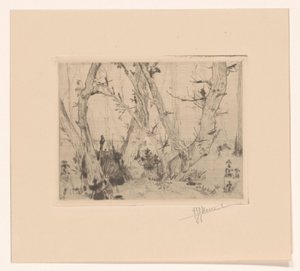 Bosgezicht door T. Sterrenburg (signed by artist)