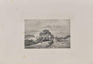 In de richting van de stad vanaf de Monkland kanaaloever bij Milburn Bridge door T. and R. Annan and Sons