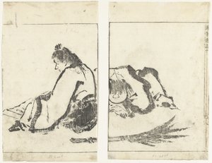 Twee mannen door Tachibana Morikuni