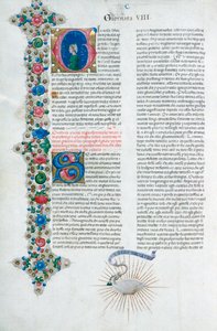 Verlichte manuscriptpagina uit Decameron, door Giovanni Boccaccio, Italiaans, ca. 1467