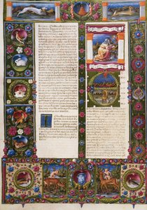 Het einde van het Boek Deuteronomium en het begin van het Boek Jozua, uit Volume II van de Bijbel van Borso d