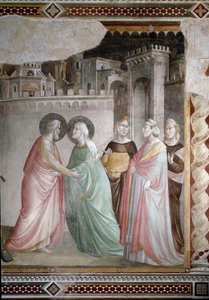 De ontmoeting van Anna en Joachim bij de Gouden Poort (detail) - fresco, ca. 1327