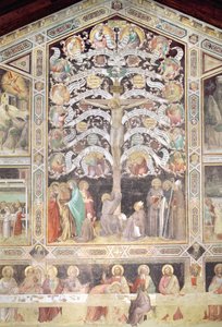 De Boom des Levens en Het Laatste Avondmaal (detail) door Taddeo Gaddi