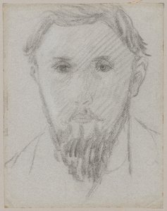 Portretstudie van een jonge man met baard door Tadeusz Makowski