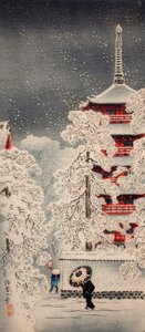 Sneeuw bij Asakusa, Yedo, Musashi-provincie door Takahashi Hiroaki