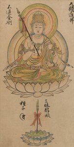 Daishojin Bosatsu, uit Album van Boeddhistische Godheden uit de Diamantwereld..., 12e eeuw door Takuma Tameto