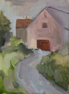 Schuur aan een landweg