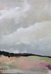 Bewolkt pastelkleurig landschap