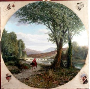 Dante een paard rent langs de rivier Entella of de Passage Illustratie van het Vagevuur in La divina commedia (De goddelijke komedie) door Dante Alighieri (1265-1321) Schilderij door Tammar Luxoro (1824-1899) Voor 1865 Genua, Civica Galleria d