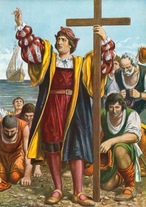 Christopher Columbus arriveert in de Nieuwe Wereld door Tancredi Scarpelli