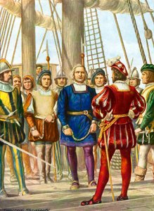 Cristoffel Columbus en zijn broers Bartolomeo en Diego worden gevangengenomen op een schip dat hen naar Spanje zal brengen