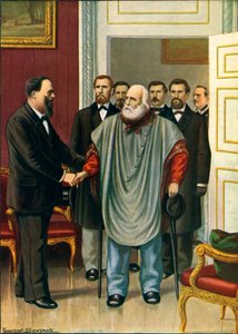 Garibaldi bezoekt Vittorio Emanuele in Rome. De laatste discussie tussen de twee auteurs van de Risorgimento