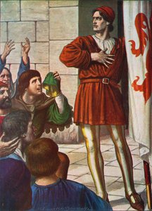 Michele di Lando voor een juichende menigte, 1378