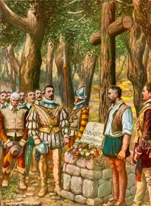 Monument opgericht door de Spanjaarden voor Francesco Vasquez