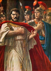 De keizer Caracalla op het punt vermoord te worden door Julius Martialis