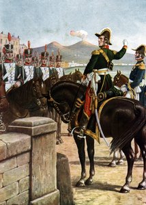Opstand in het Koninkrijk der Beide Siciliën (1820): De militair Guglielmo Pepe sprak zijn troepen toe in 1820 in Napels, Italië