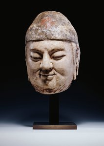 Een marmeren hoofd van een ambtenaar, Tang-dynastie of iets eerder, ca. 618-907