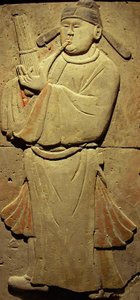 Stele met een muzikant (terracotta)
