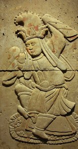 Stele met een muzikant (terracotta)