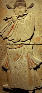 Terracotta stele met muzikant, Tang-dynastie