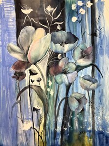 Etherische blauwe bloemen