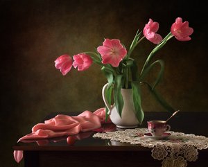 Elegante roze tulpen door Tatyana Skorokhod