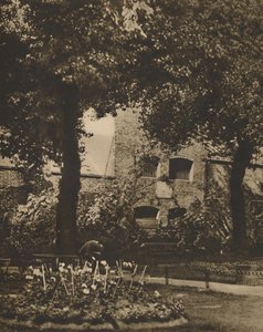 Plaats van de Marshalsea-gevangenis vanaf het kerkhof van St. Georges, Southwark, ca. 1935