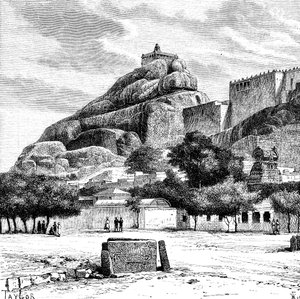 De Rotsfort Tempel van Tiruchirapalli, India, 1895