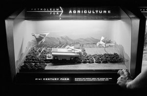 Modelweergave van toekomstig geautomatiseerd landbouwconcept op de Wereldtentoonstelling van Seattle