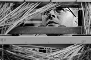Onderhoud van telefoonapparatuur bij PacTel, ook bekend als Pacific Telephone, in Bellingham