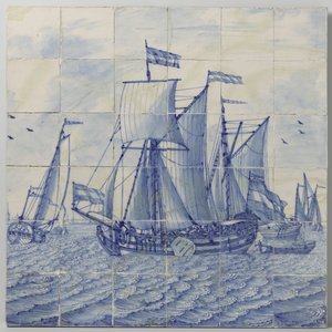 Tegeltableau met een zeegezicht