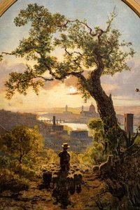 Landschap van Florence vanaf de heuvel van St. Miniato door Telemaco Signorini