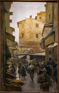 De Oude Markt vanaf Degli Speziali Straat, c.1882 door Telemaco Signorini