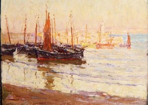 Avond in de haven, St. Ives, Cornwall door Terrick Williams