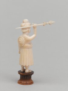 Zwarte pion, schaakstuk, India, circa 1820