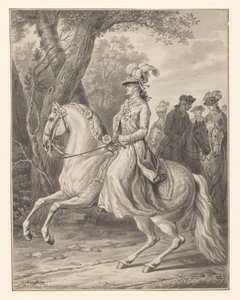 Wilhelmina van Pruisen, prinses van Oranje-Nassau, te paard
