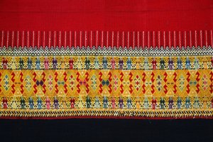 Dubbelhaakpatroonstof, Chom Thong, Chiang Mai, Thailand (textiel)