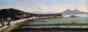 De Baai van Napels vanuit het Westen, 1710