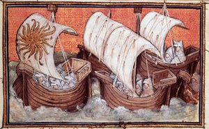 De vloot van Richard II vertrekt uit Ierland, Histoire du Roy d
