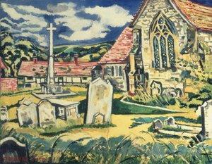 South Harting Church (olieverf op doek)