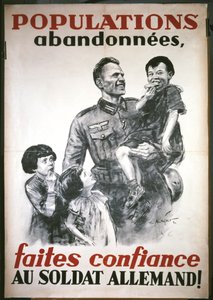 Franse poster, vanaf het begin van de Duitse bezetting in juni 1940: 