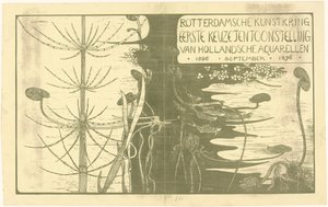Catalogusomslag met waterplanten door Theo van Hoytema